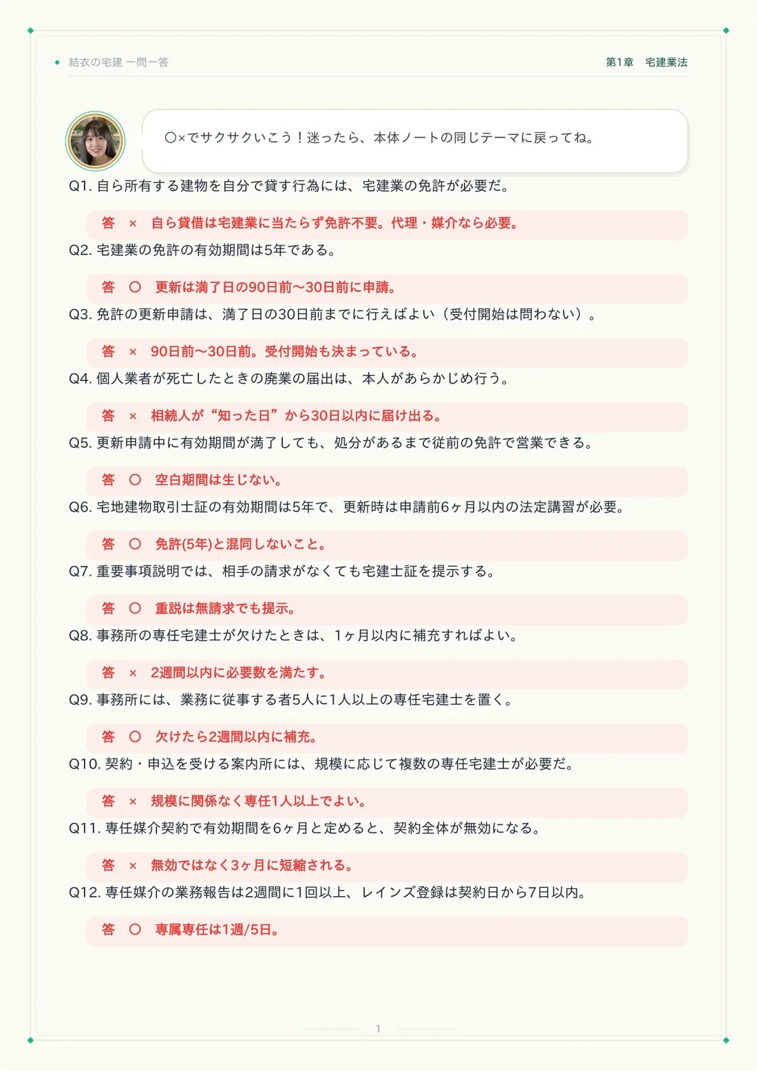 一問一答ページ